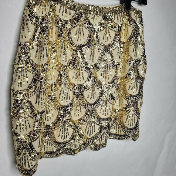 Tobi Womens Medium Gatsby Skirt Sequin Mini - Picture 4 of 6
